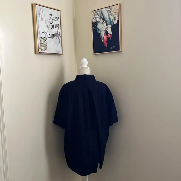 Roundtree & Yorke Black Casual Button Down Men Shirt - Picture 8 of 12